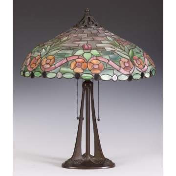 Handel Leaded Glass Table Lamp