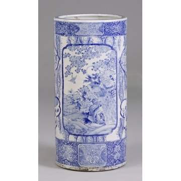 Oriental Blue & White Porcelain Umbrella Holder