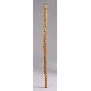 Carved Folk Art Walking Stick