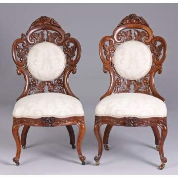 Pair of Belter Fountain Elms Side Chairs