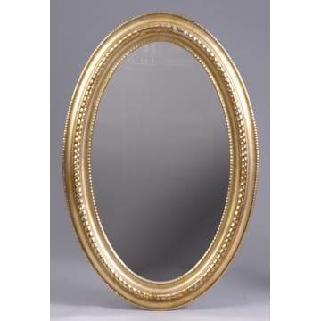 Mid 19th Cent. Carved & Gilt Wood Oval Mirror