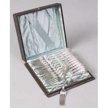 Tiffany & Co. Set of 12 Japanese Pattern Sterling Silver Forks