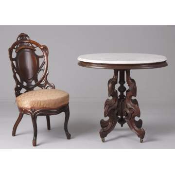 Laminated Chair & Marble Top Table