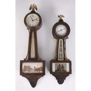 2 Miniature Banjo Clocks