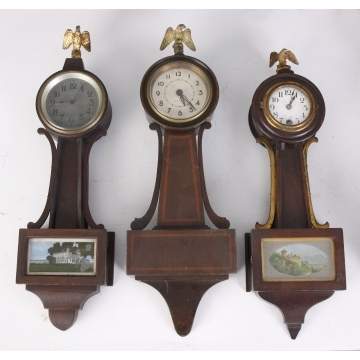 3 Miniature Banjo Clocks
