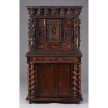 17th/18th Cent. Figural Carved Italian Cabinet on Stand