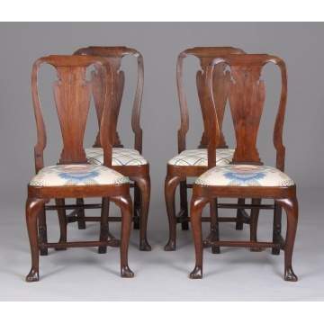 4 - 18th Cent. Queen Anne Walnut Dining Chairs