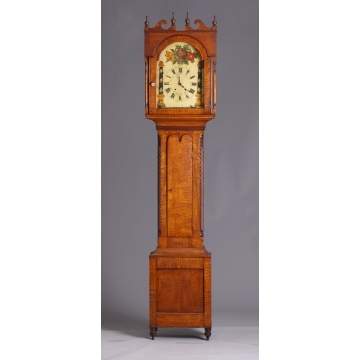 PA Tiger Maple Tall Case Clock