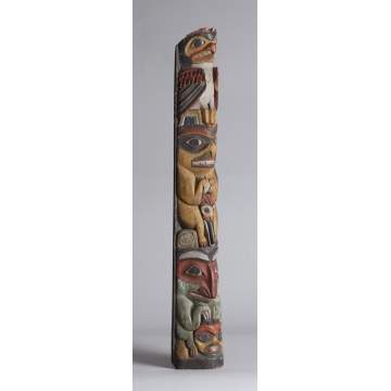 North West Coast Carved & Polychrome Model Totem Pole