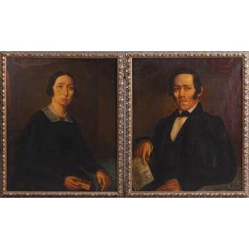 Henry Walton (American, 1804-1865) Two Portraits