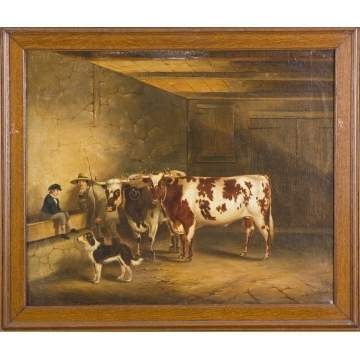 Thomas Kirby Van Zandt (American, 1814-1886) Cows in barn
