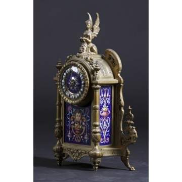 Tiffany & Co. Bronze & Enameled Clock