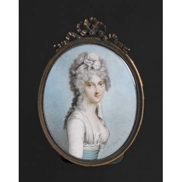 In the manner of Richard Cosway (1742-1821) "Lady Manners" miniature portrait on ivory