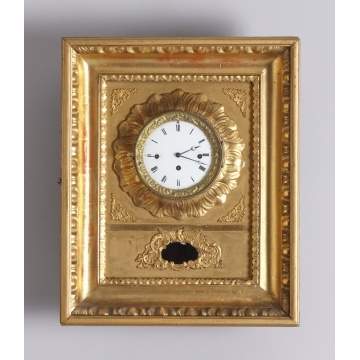 French Picture Frame Gilt Clock