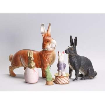 German Paper Mache Bunny Candy Containers