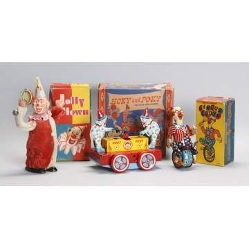 Tin Wind-Up Clown Toys