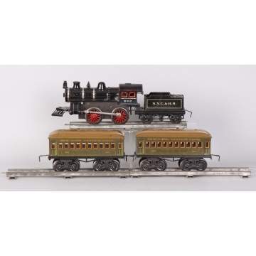 Bing Cast Iron & Lithographed Tin Clockwork Train