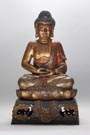 Polychrome & Gilt Bronze Buddha