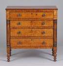 Country Sheraton Tiger Maple/Cherry Child's Chest
