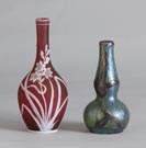 Sgn. Thomas Webb & Sons Cameo Vase, & Loetz Vase w/Sterling Silver Overlay