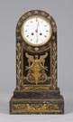 French Empire Marble Mantle Clock w/Gilt Bronze Decoration