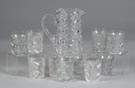 Sgn. Hawkes Cut Glass Water Pitcher & 10 Tumblers