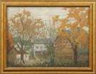 Sgn. O/C houses in autumn scene