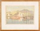 Japanese Wood Block Print  "Waiting for the tide"