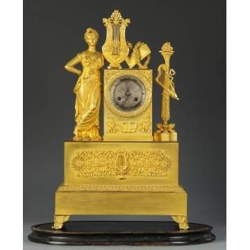 Early 19th Cent. Fine Fire Gilt Bronze Neoclassical Clock