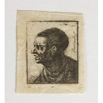 Correction: Jean Pierre Norblin de la Gourdine Etching (French 1745-1830), man facing left
