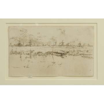 James McNeil Whistler (1843-1903) "Zaandam" Etching