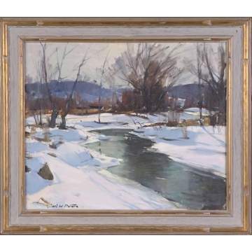 Carl William Peters (1897-1980) Creek in winter