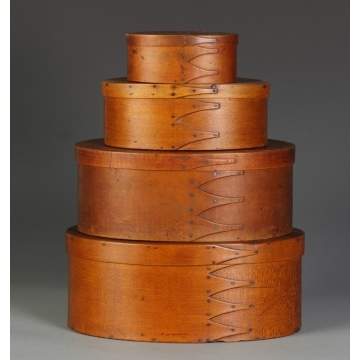 Stack of Shaker Oval Boxes