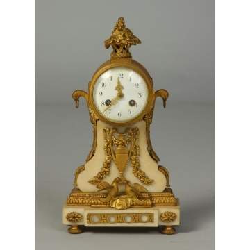 19th Cent. French Marble & Bronze Diminutive Shelf Clock