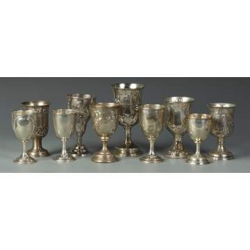 10 Coin Silver Goblets