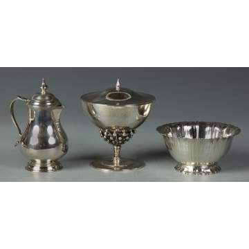 Sterling Covered Compote & Sterling Pitcher with Bowl