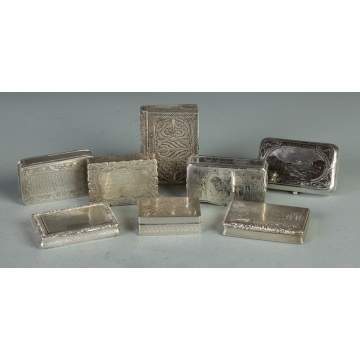 Group of 8 Silver Covered Boxes