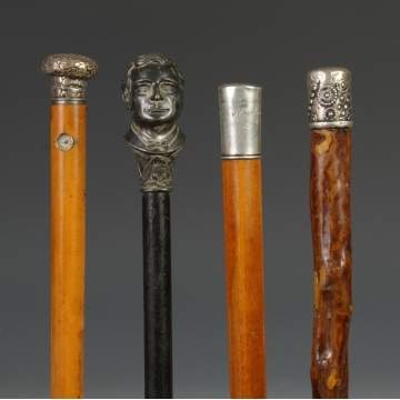 Group of 4 Silver Handled Canes