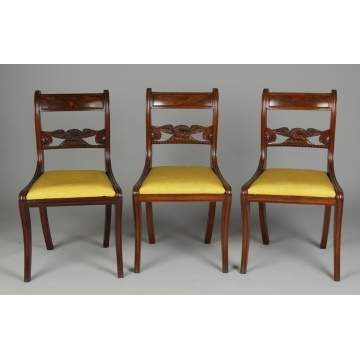 3 Period Side Chairs w/Carved Eagle, attr. to workshop of Duncan Phyfe, NY