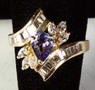 Ladies 14k Gold, Diamond & Tanzanite Ring