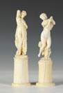 Pair of 19th Cent. Carved Ivory Classical Women