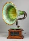 Maestrophone Talking Machine with Loud Speaking Horn Attachment