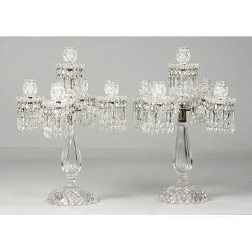 Pair of Cut Glass Candelabras