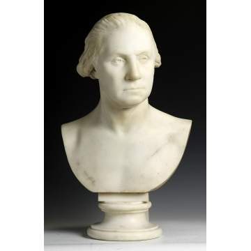 Period Carved Marble Bust of George Washington