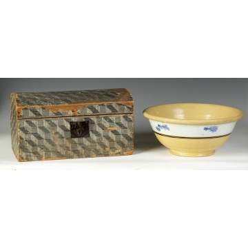 Yellowware Bowl & Domed Wallpaper Box