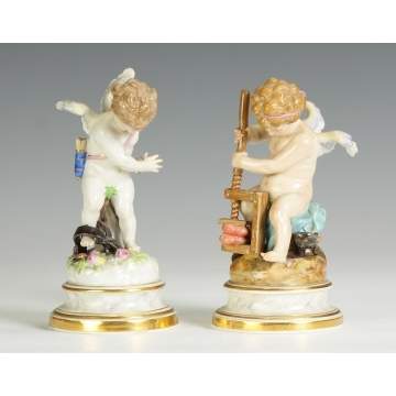 Two Meissen Cupid Figurines 