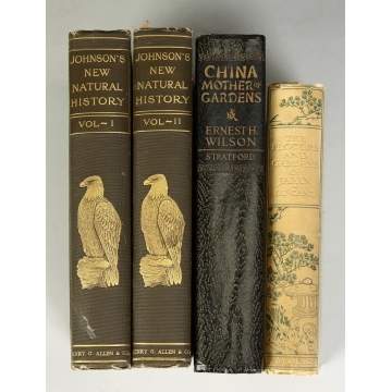 Group of 4 Books, Chinese, Flowers of Japan, Natural History 2 Volumes