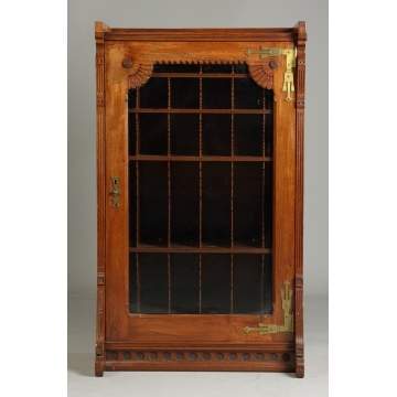 Victorian Single Door Bookcase w/Cubby Holes