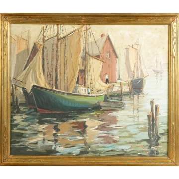 Walter Thomas Sacks (American, 1901-1961) Harbor Scene
