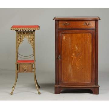 Victorian Plant Stand & Horner Cabinet
